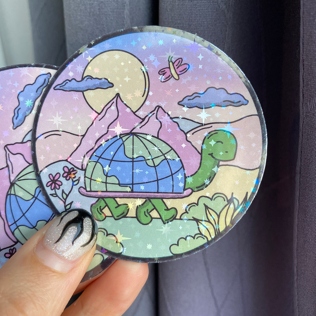 Turtley Awesome Sticker - Cheeky Peach Designs