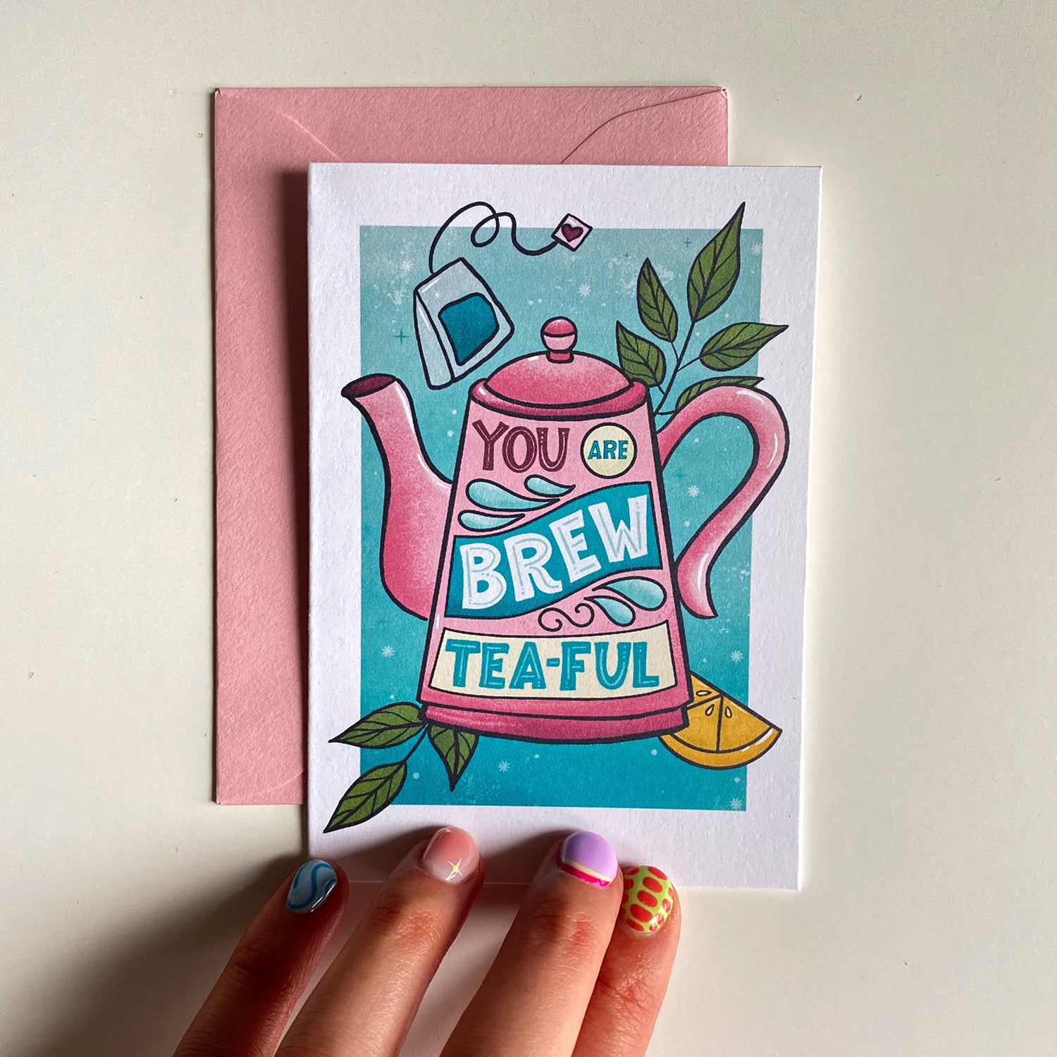 You are Brew Tea-ful Mini Greeting Card - Cheeky Peach Designs