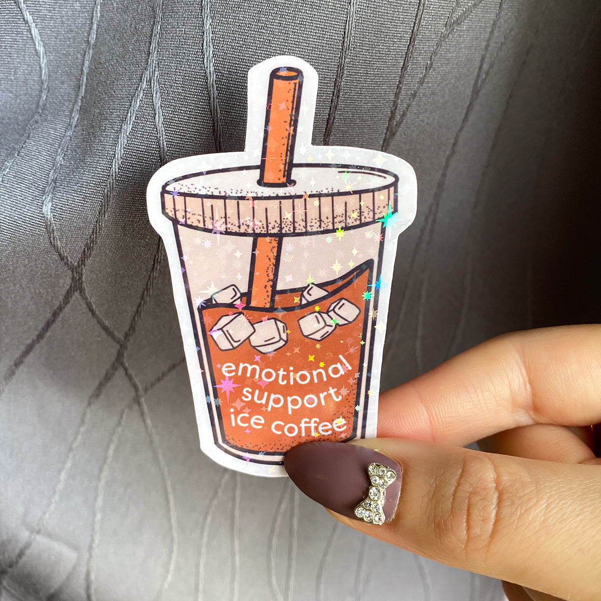 Emotional Support Ice Coffee Sticker - Cheeky Peach Designs