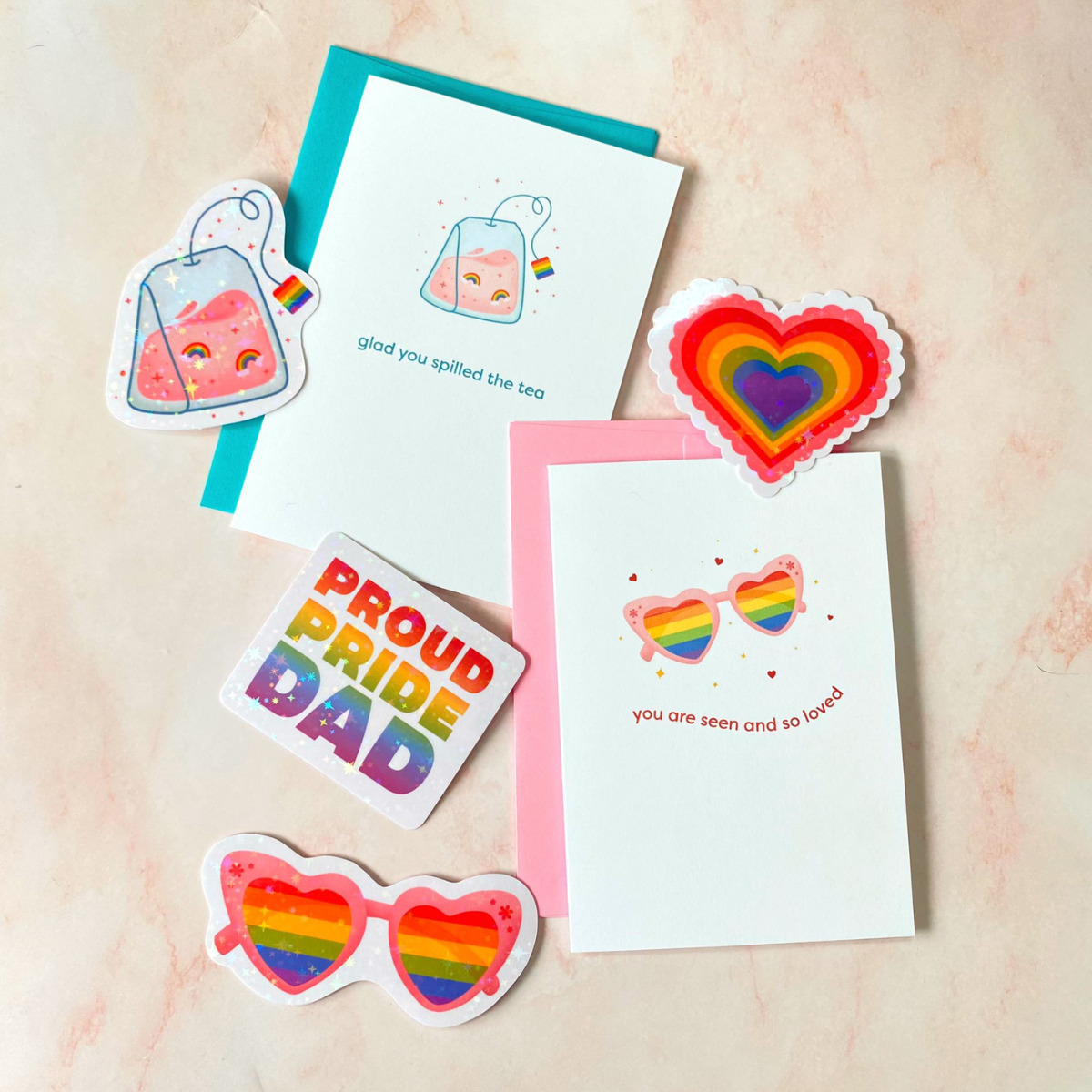 Pride Proud Dad | Pride Sticker - Cheeky Peach Designs