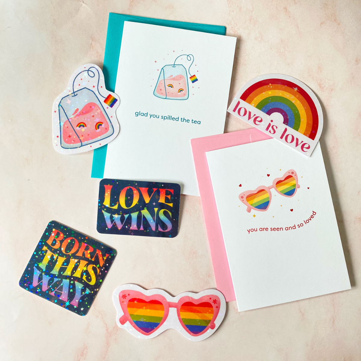 Rainbow Tea | Pride Sticker - Cheeky Peach Designs