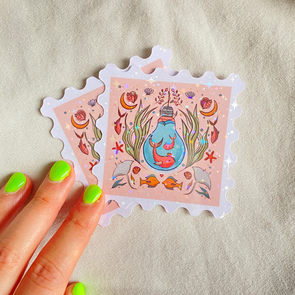 Sealife Splash Sticker - Cheeky Peach Designs