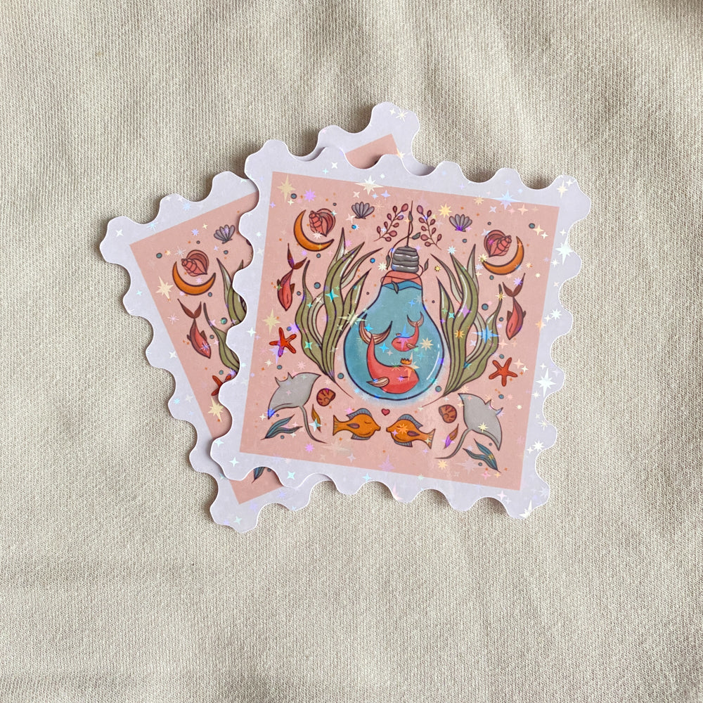 Sealife Splash Sticker - Cheeky Peach Designs