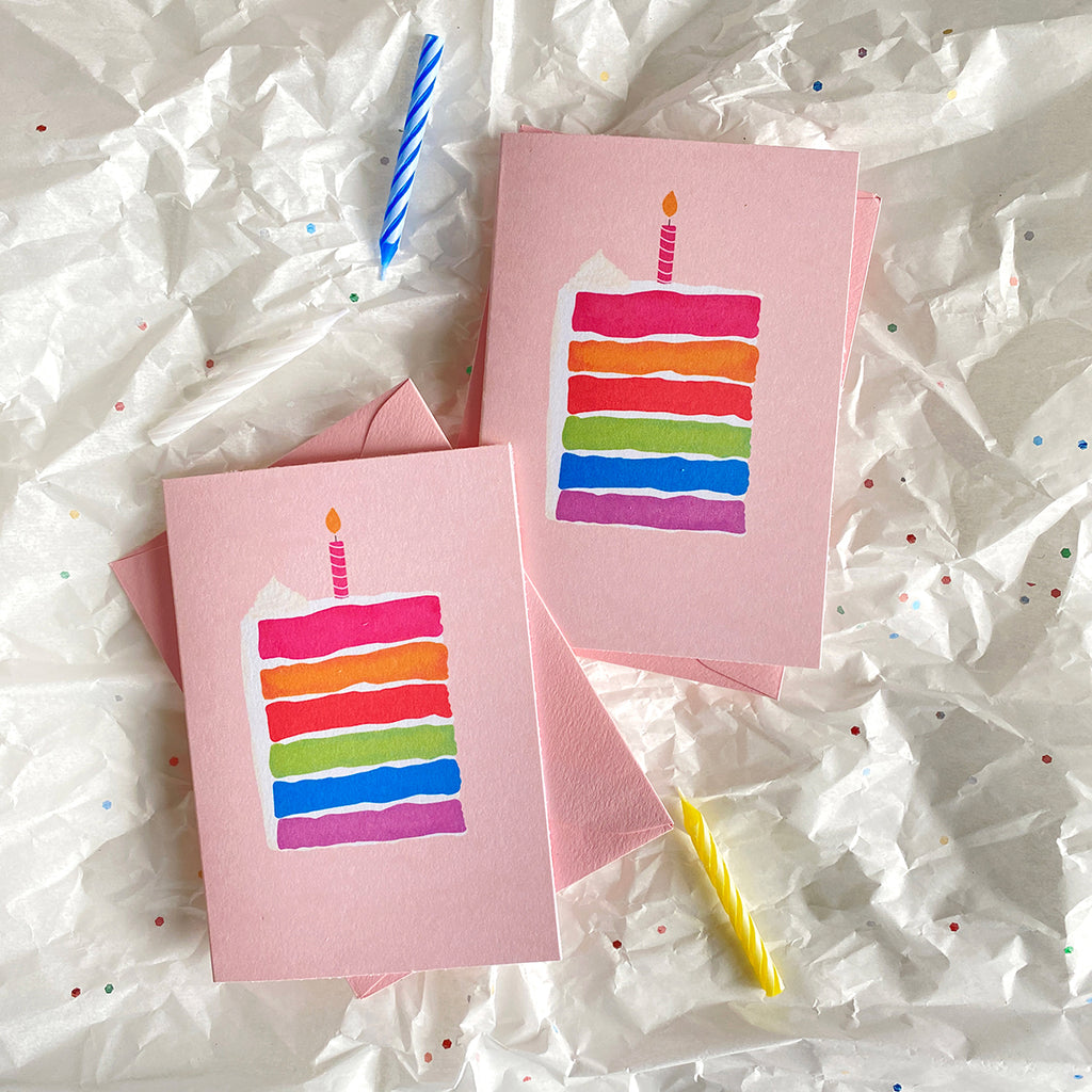 Sweet As Cake Mini Birthday Greeting Card - Cheeky Peach Designs 