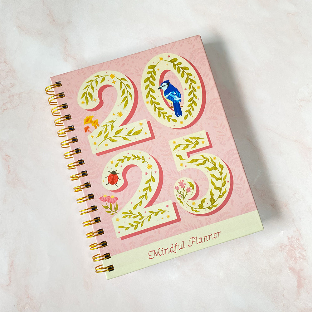 2025 Mindful Planner | 12 Month Agenda - Cheeky Peach Designs 