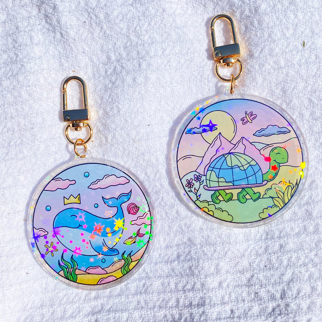 Turtley Awesome Keychain - Cheeky Peach Designs 