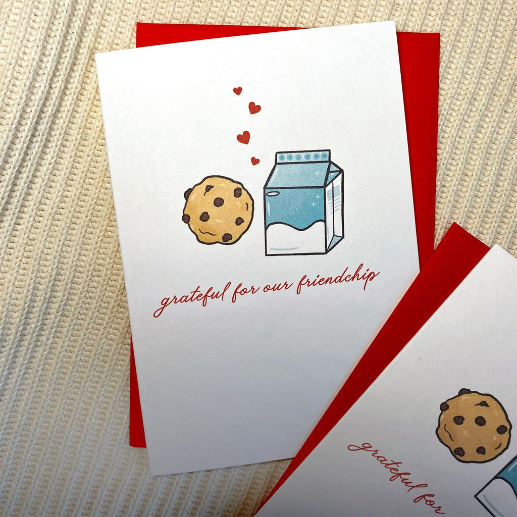 Grateful for Our Friendchip Mini Greeting Card - Cheeky Peach Designs 