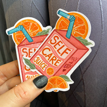 Self Care Juice Sticker - Cheeky Peach Designs 