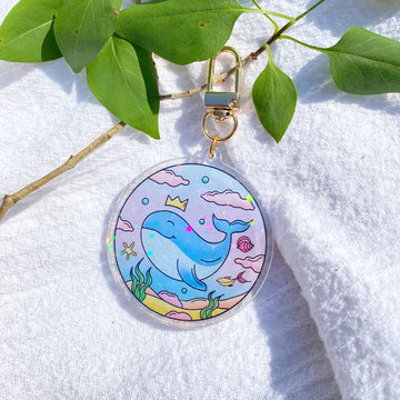 Whaley Cute Keychain - Cheeky Peach Designs 