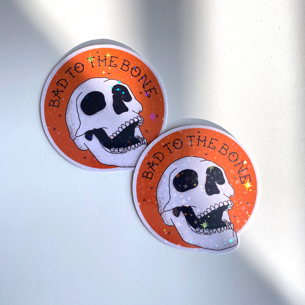 Bad to the Bone Sticker - Cheeky Peach Designs 