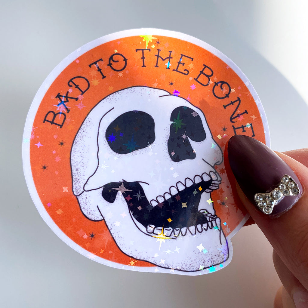 Bad to the Bone Sticker - Cheeky Peach Designs 