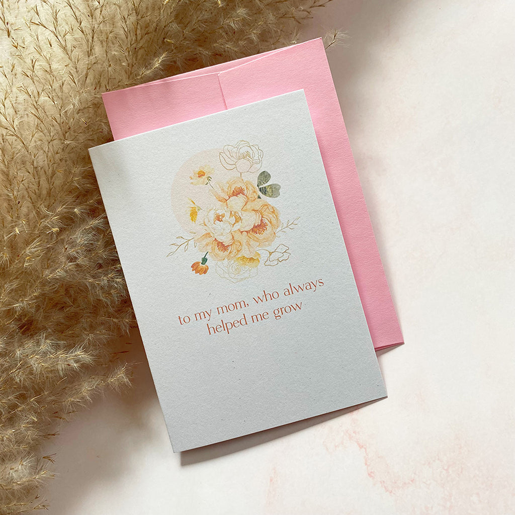 Growth Mother's Day Mini Greeting Card - Cheeky Peach Designs 