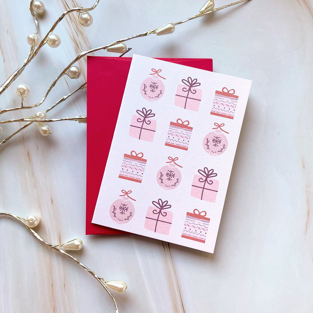 Under the Tree Pink Mini Greeting Card - Cheeky Peach Designs 