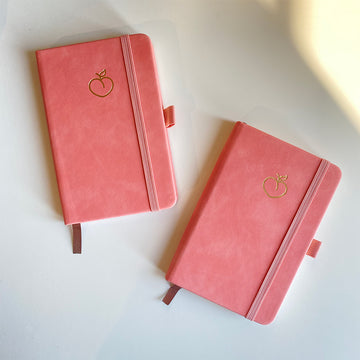 Peachy Pink Dreams A6 Hardcover Notebook - Cheeky Peach Designs 