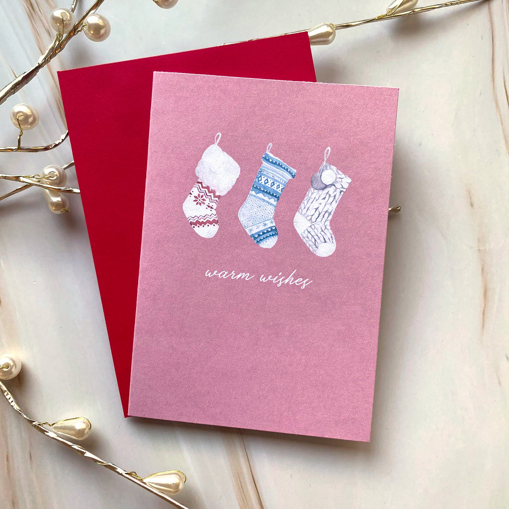 Stocking Stuffer Mini Holiday Greeting Card - Cheeky Peach Designs 