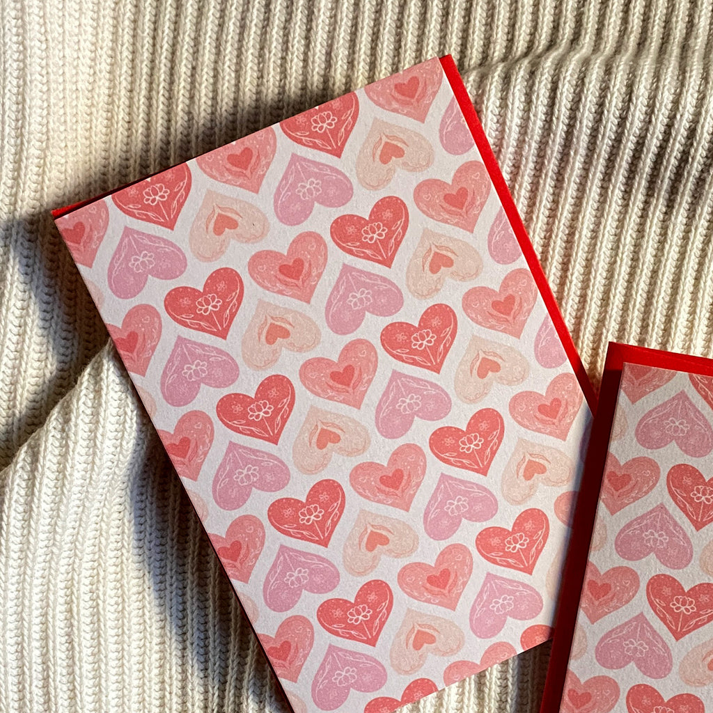 Candy Hearts Mini Greeting Card - Cheeky Peach Designs 