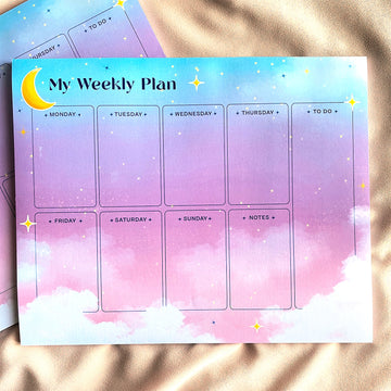 Celestial Weekly Planner Notepad | 8”x10” - Cheeky Peach Designs 