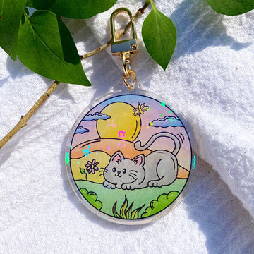 Meowgical Cat Keychain - Cheeky Peach Designs 