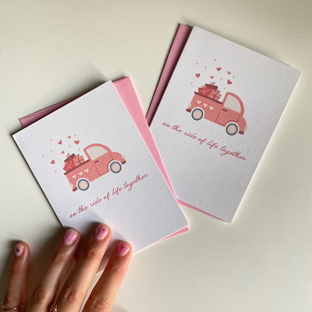 On the Ride of Life Together Mini Greeting Card - Cheeky Peach Designs 