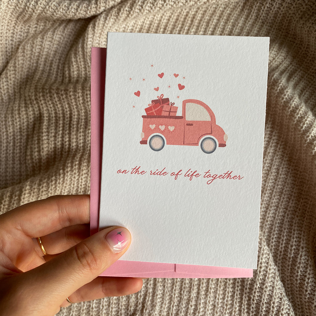 On the Ride of Life Together Mini Greeting Card - Cheeky Peach Designs 