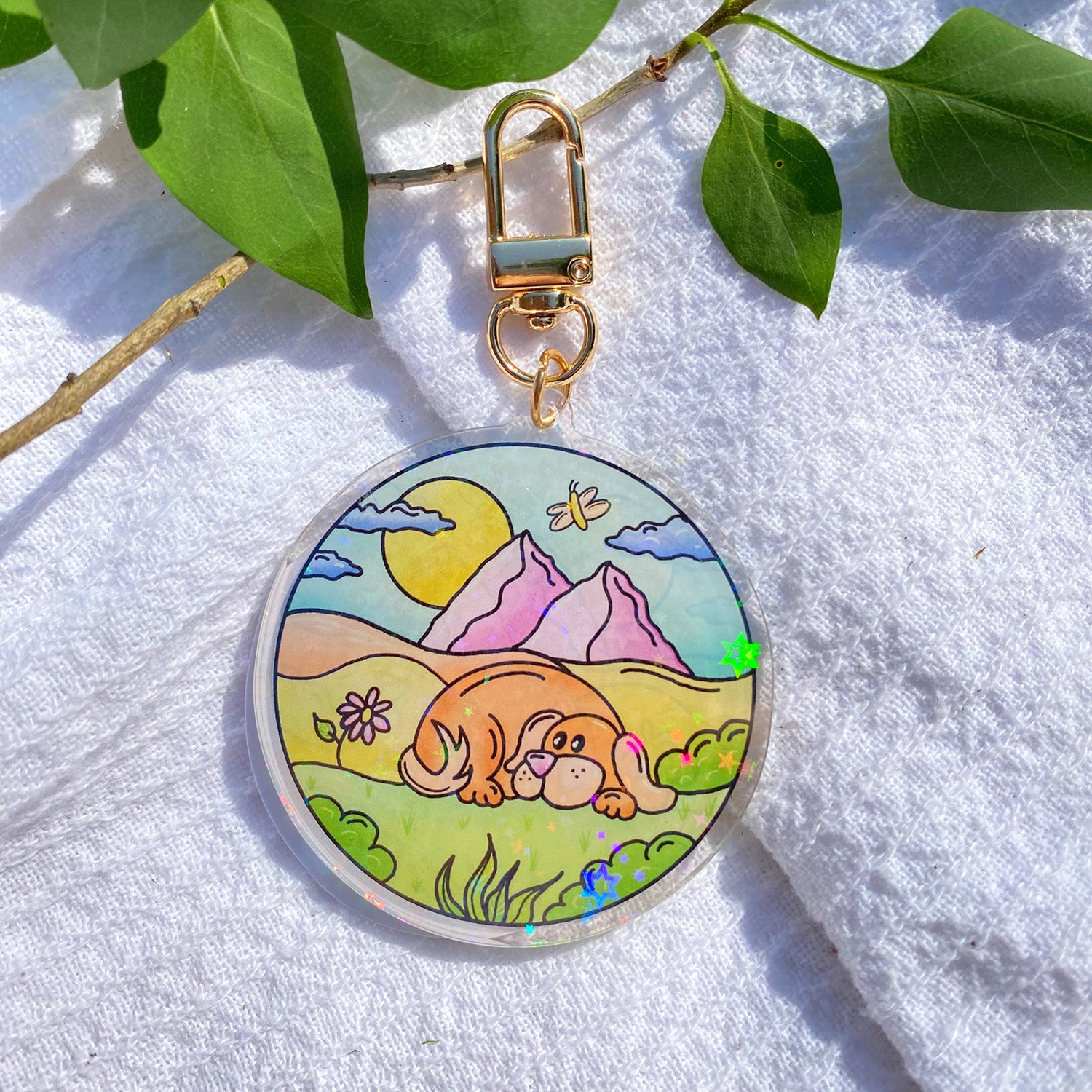 Pawsome Dog Keychain - Cheeky Peach Designs 