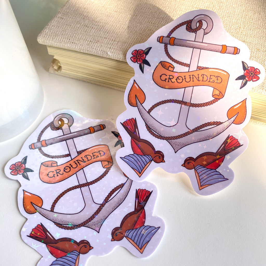 Grounded Anchor Sticker - Cheeky Peach Designs 