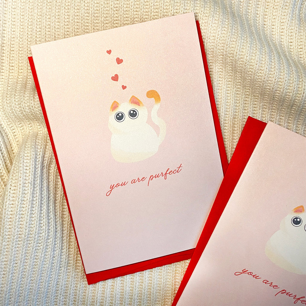 You Are Purfect Mini Greeting Card - Cheeky Peach Designs 