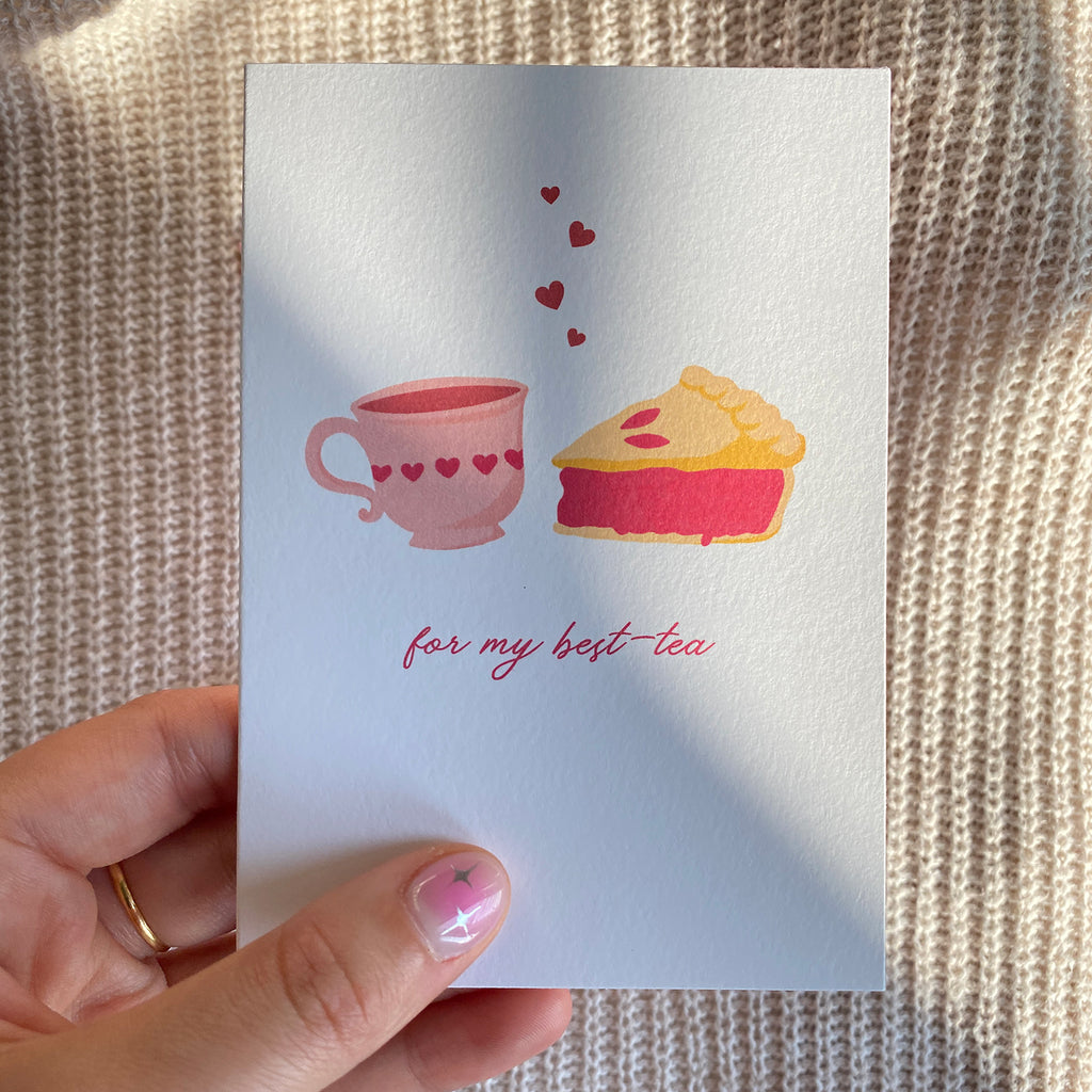Best-Tea Mini Greeting Card - Cheeky Peach Designs 