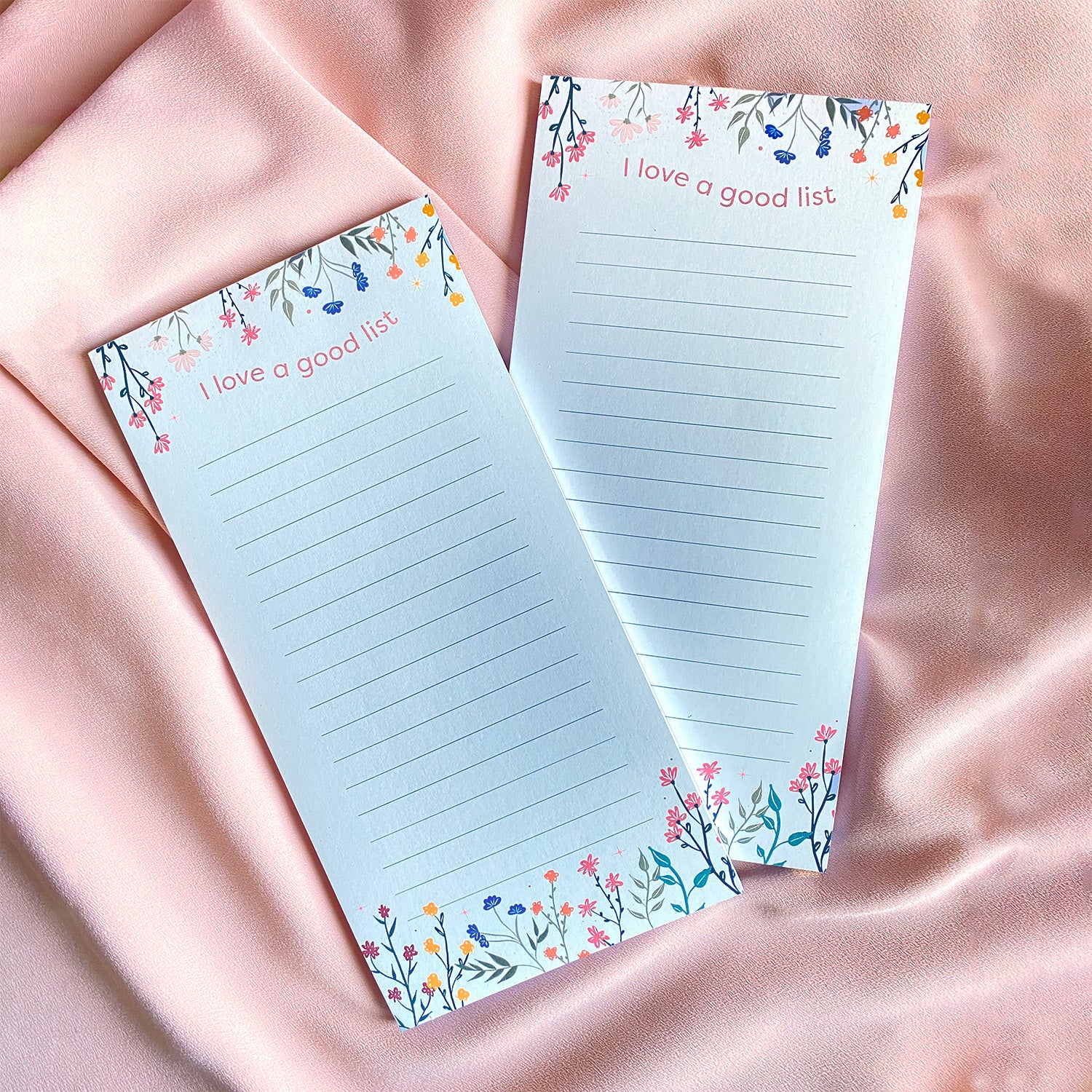 I Love A Good List Floral Notepad | 4"x8" - Cheeky Peach Designs 