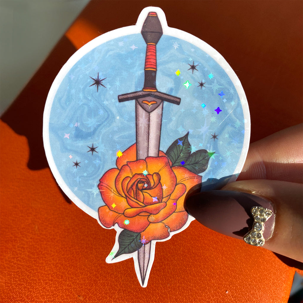 Moonshine Rose Sticker - Cheeky Peach Designs 