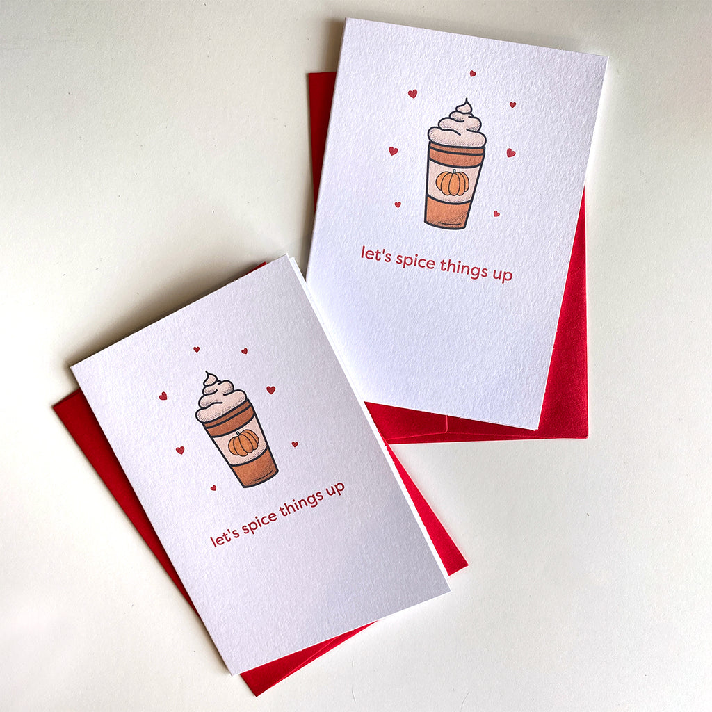 Let's Spice Things Up Mini Greeting Card - Cheeky Peach Designs 