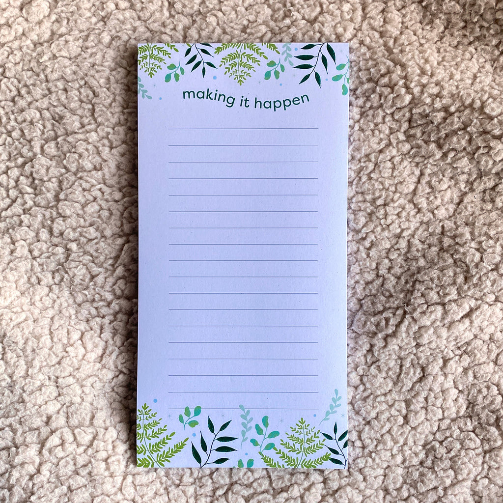 Making It Happen To Do List  Notepad | 4"x8" - Cheeky Peach Designs 