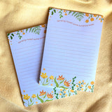 Sending Myself Sunshine Notepad | 5"x7" - Cheeky Peach Designs 