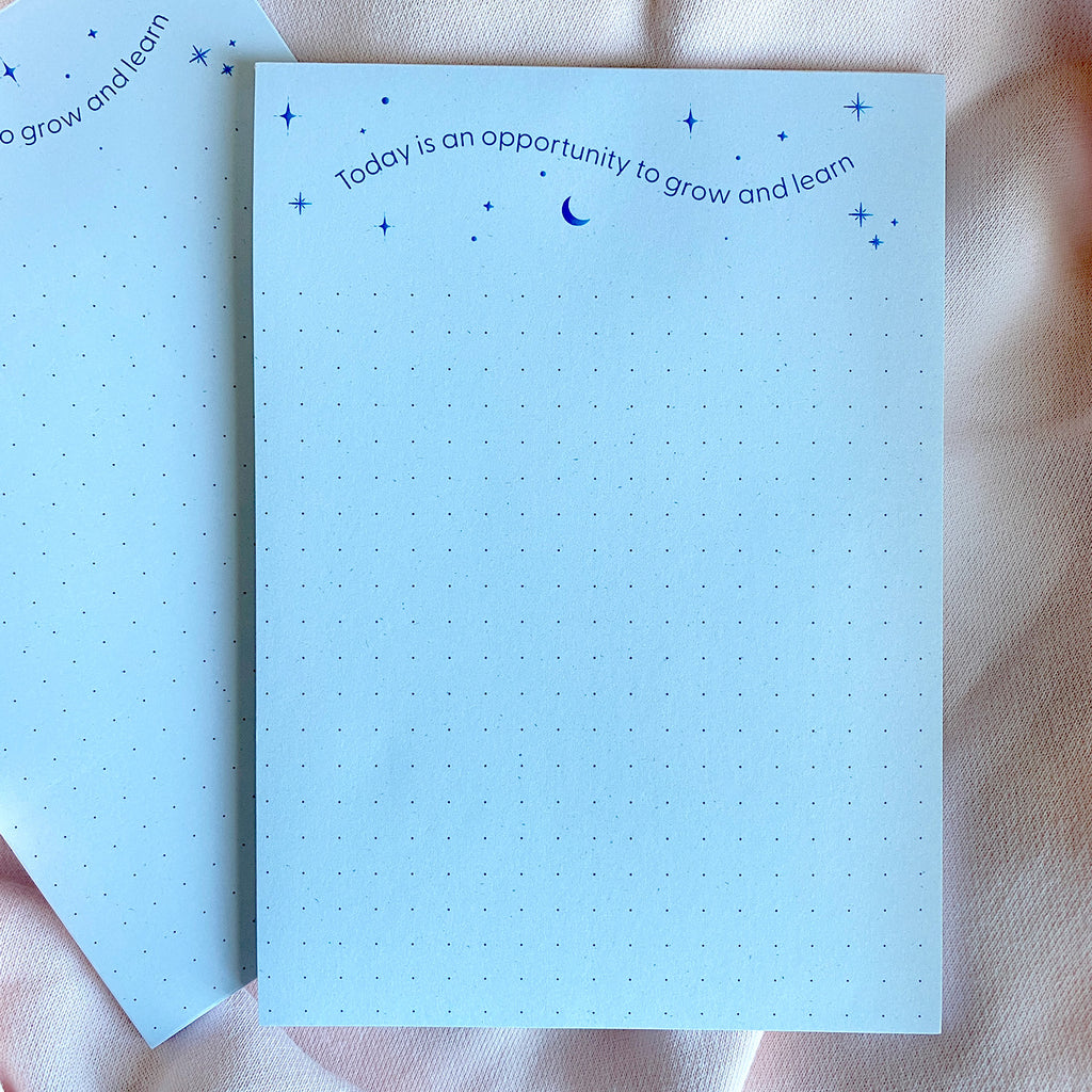 Grow and Learn Celestial Bullet Notepad | 5"x7" - Cheeky Peach Designs 