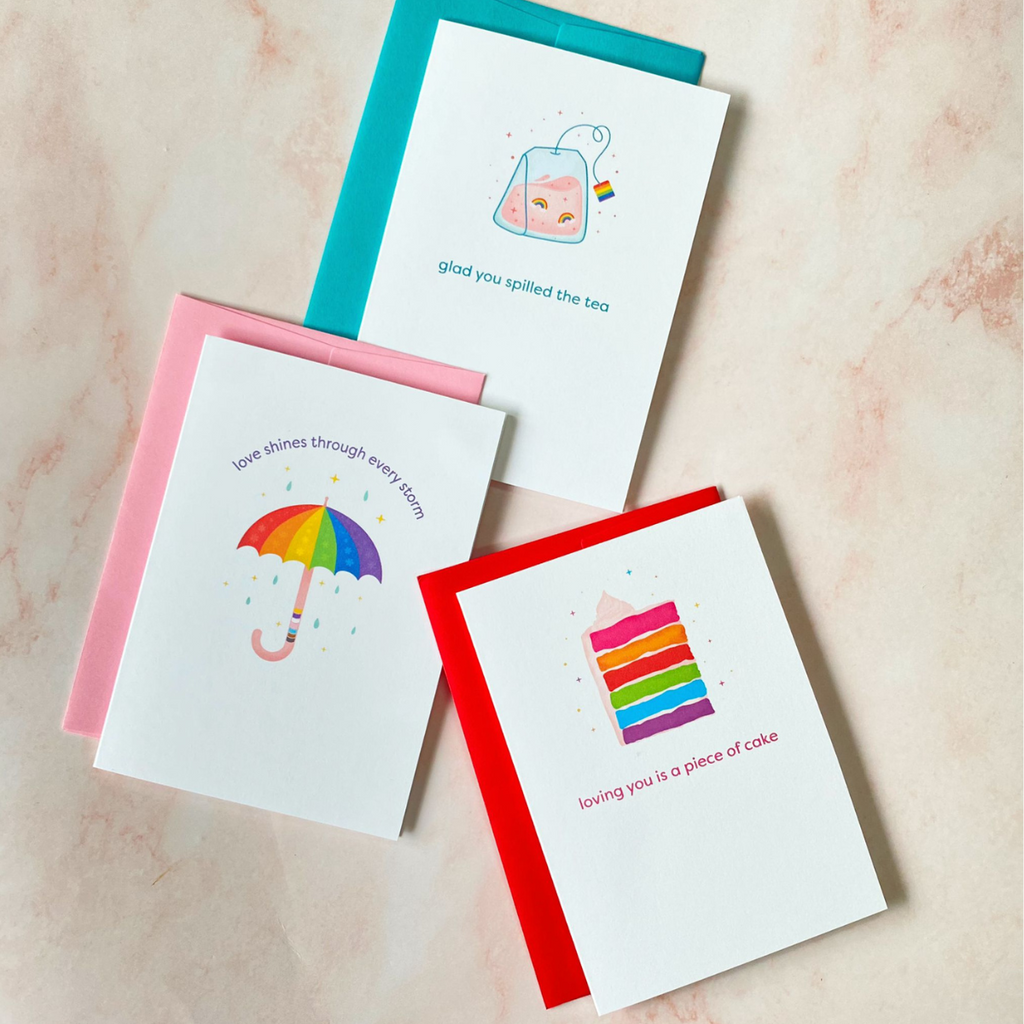 Piece of Cake | Pride | Mini Greeting Card - Cheeky Peach Designs 