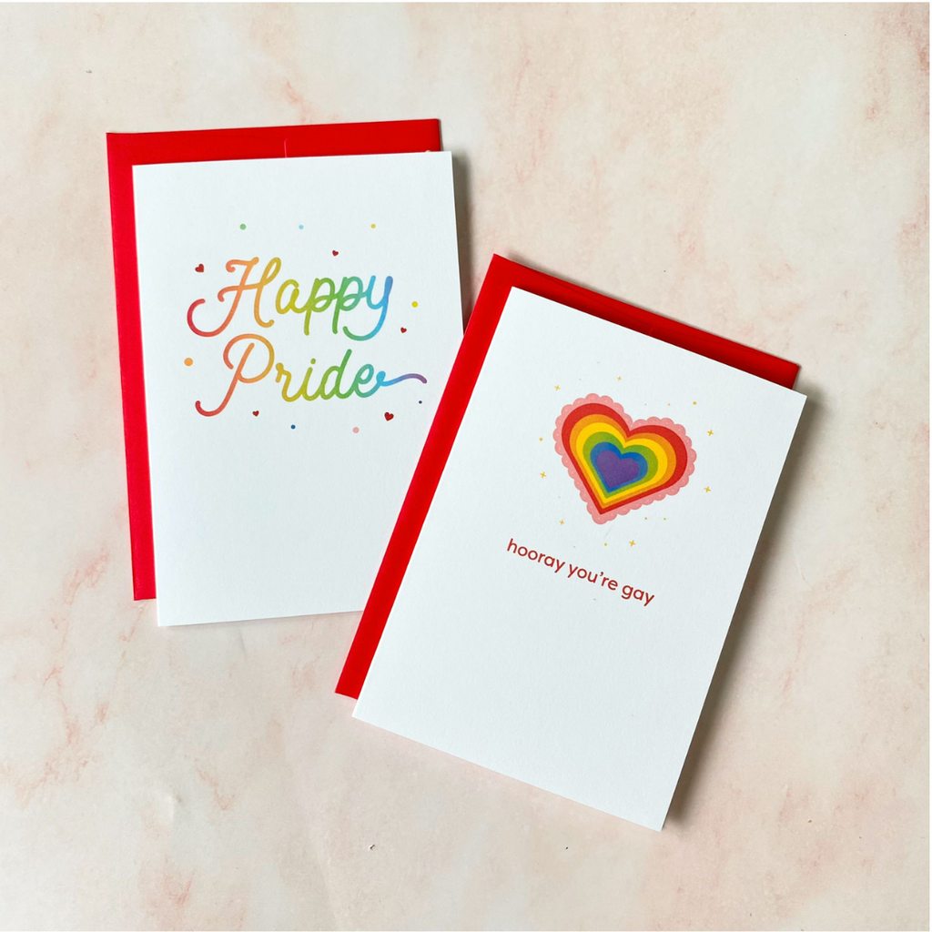 Happy Pride | Pride | Mini Greeting Card - Cheeky Peach Designs 