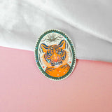 Easy Tiger vinyl sticker with sparkly waterproof finish, front view