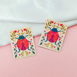 Ladybug Luck vinyl sticker, alternate angle