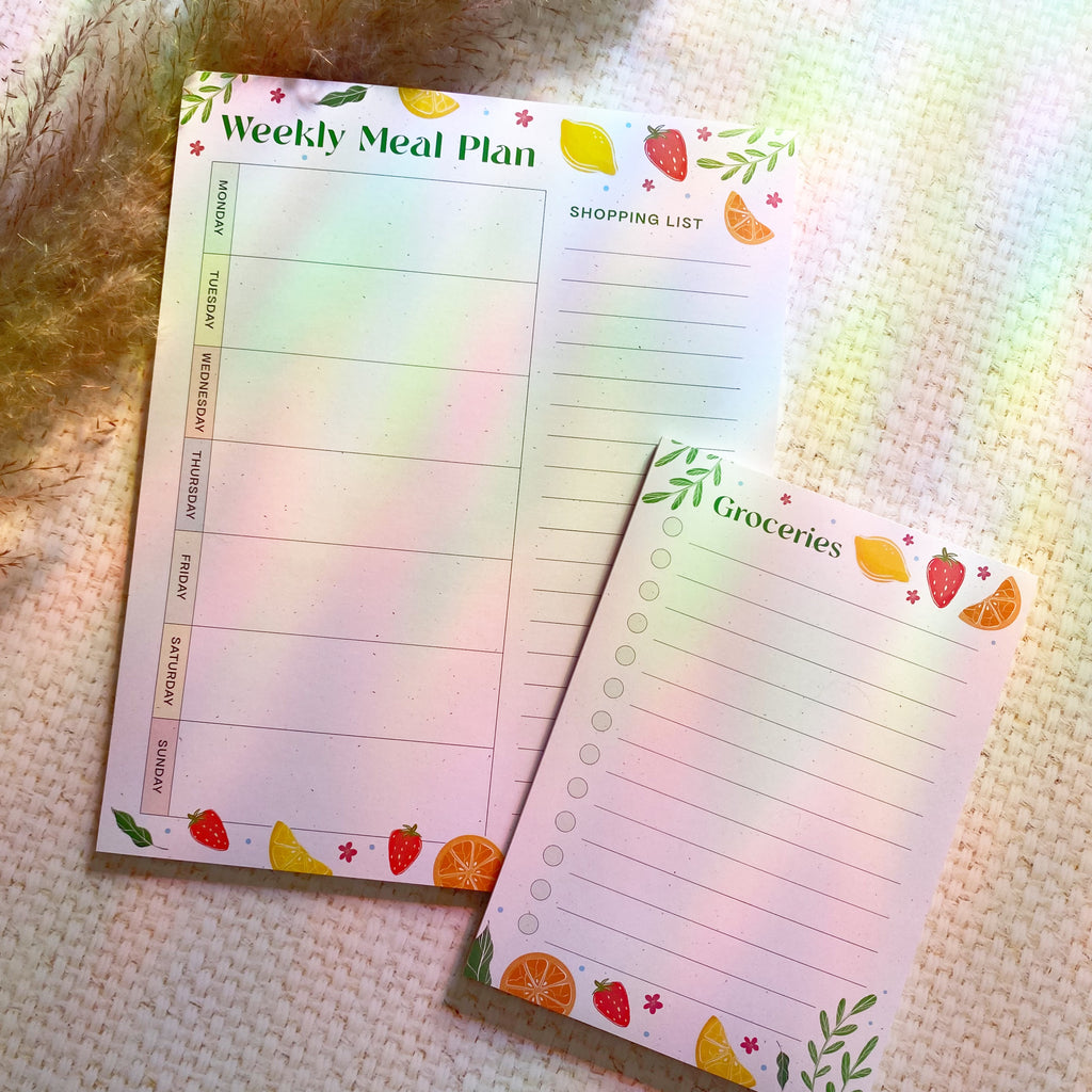 Weekly Meal Plan Notepad | 8”x10” - Cheeky Peach Designs 