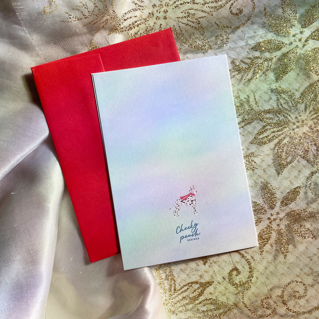 Unleashing Joy Dog | Dalmatian | Mini Greeting Card - Cheeky Peach Designs 