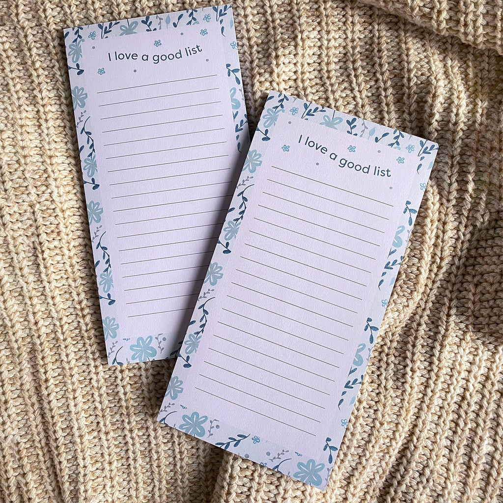 I Love A Good List  Notepad | 4"x8" - Cheeky Peach Designs 