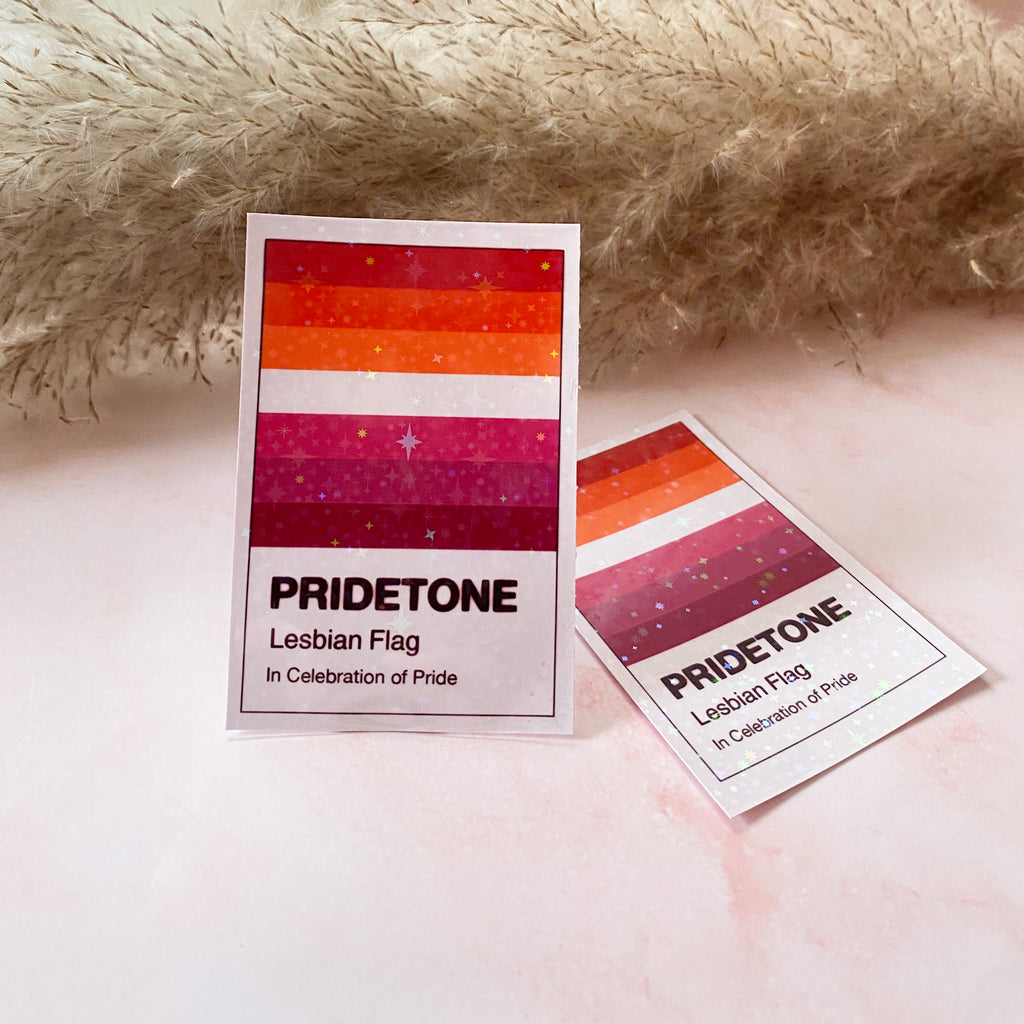 Pridetone Lesbian Flag | Pride Sticker - Cheeky Peach Designs 