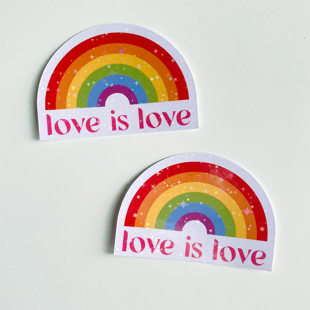 Love is Love Rainbow Sticker - Cheeky Peach Designs 