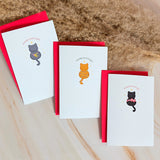 Meowy and Bright Mini Cat Holiday Greeting Card