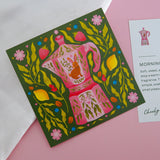 Morning Coffee Rituals Mini Art Print (4"x4")