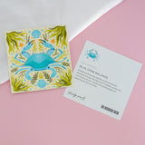 Blue Crab Balance Mini Art Print (4"x4")