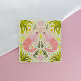 Tidal Duet Shrimp Mini Art Print (4"x4")