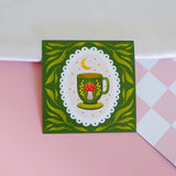 Mushroom Moon Brew Teacup Mini Art Print (4"x4")