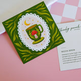 Mushroom Moon Brew Teacup Mini Art Print (4"x4")