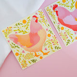 Hen’s Gathering Mini Art Print (4"x4")